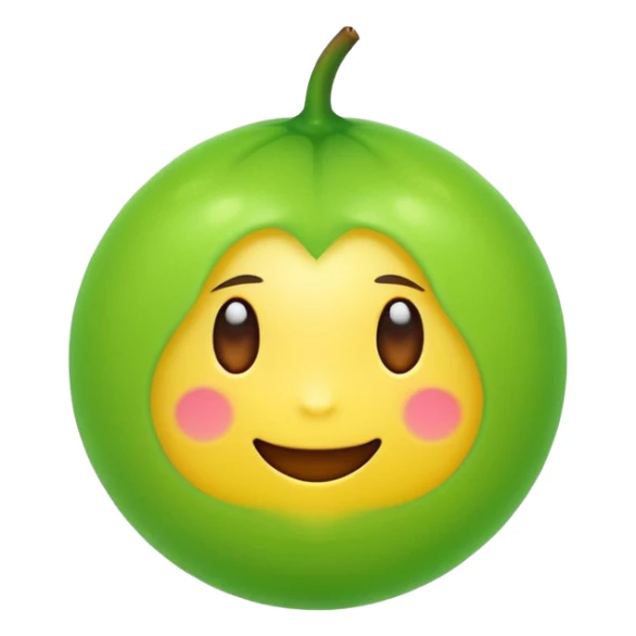 A single neon yuzu, iPhone emoji style, glossy and smooth, vibrant neon green color, high detail, simple and cute design, isolated on white background, centered composition


 sticker