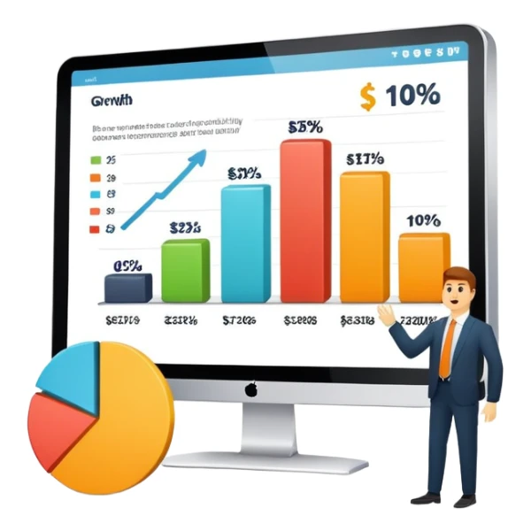 Case study slide showing impressive business results and ROI sticker