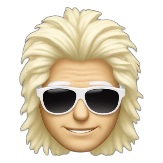 michel polnareff with white sunglasses and long blond hair sticker
