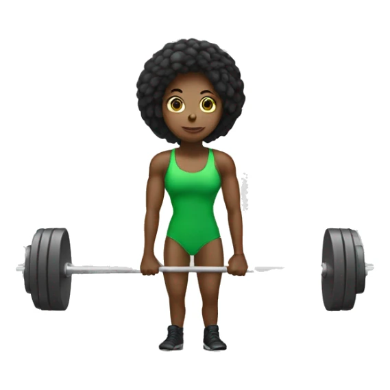 Girl weight lifter green sticker