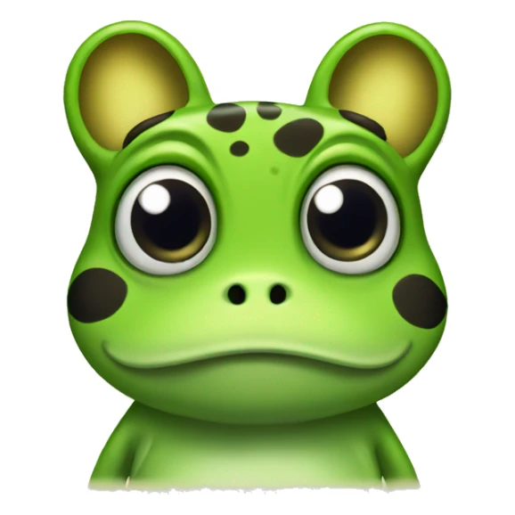 frog with cat ears and cross eyed  sticker