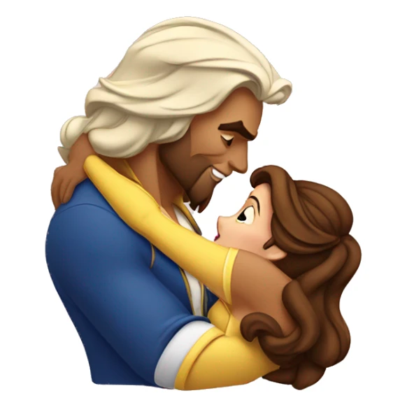 Belle from beauty and the beast kissing the beast sticker