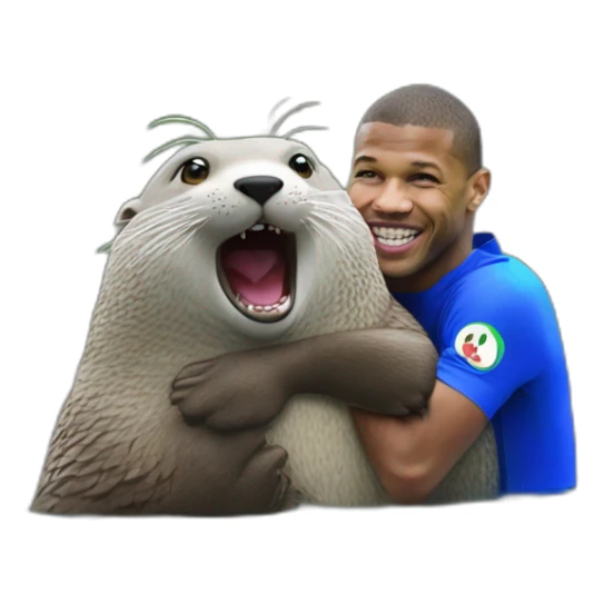 Mbappé sur une loutre sticker