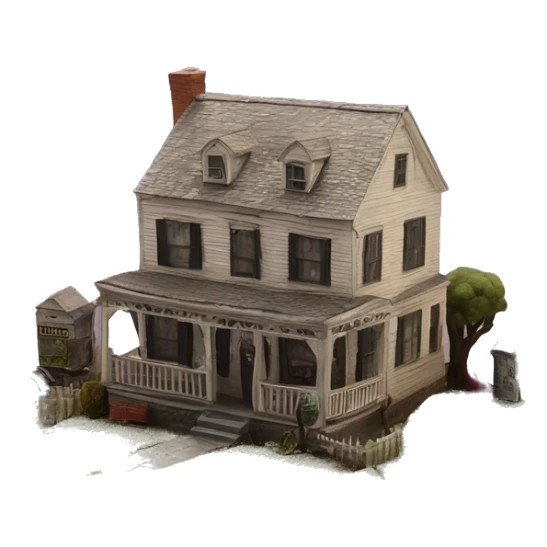 Detailed Town diorama from Beetlejuice movie sticker