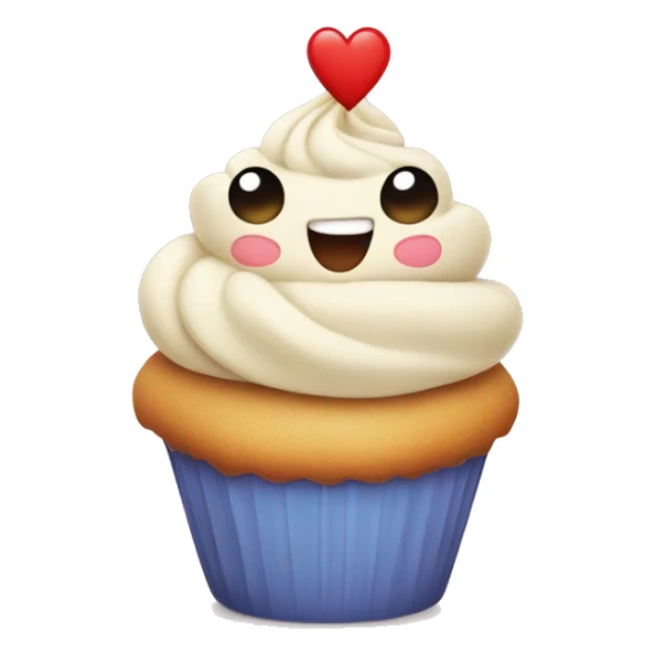 cute cupcake character with arms and hands shaping a heart sticker