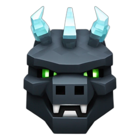Minecraft Black Godzilla Head With Diamond Unicorn Horn and Lazer Eyes sticker