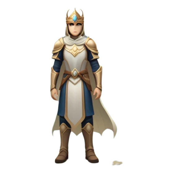 An icon featuring a hero with a closed visor, standing in a majestic, mystical landscape, inspired by RPGs like Elden Ring. The design includes a stunning, ethereal background with towering castles and distant mountains, symbolizing the adventure and mystery. Transparent background sticker