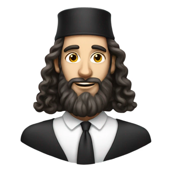 An orthodox Jewish man with hair curls sticker