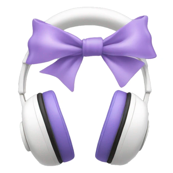 white headphones with lavender bows on the side sticker