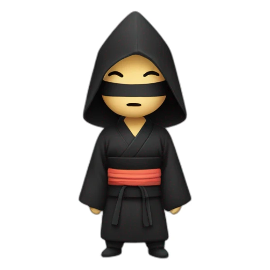 Un vieux ninja en kimono noir sticker