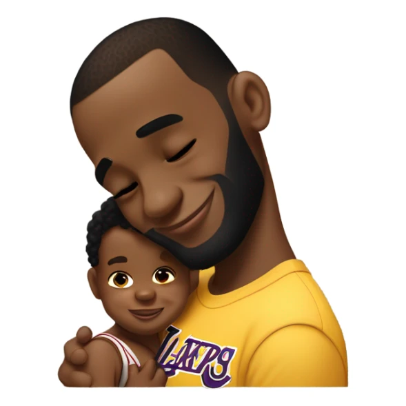lebron giving a black baby a kiss goodnight sticker