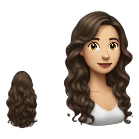 Brunnette woman with very long hair wavy style sticker