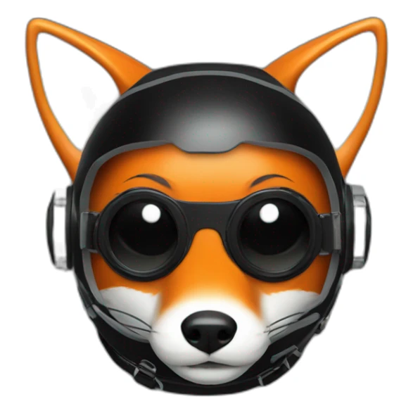 fox in black rubber shiny diving suit sticker