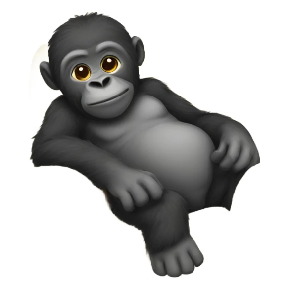 Baby gorilla napping on a couch with a blanket on sticker