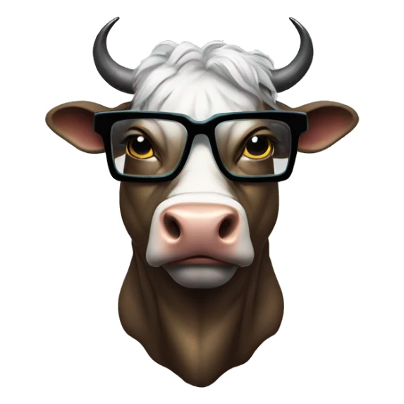 Cyberpunk bull in glasses  sticker