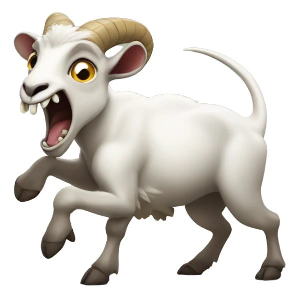 Goat punching dinosaur sticker