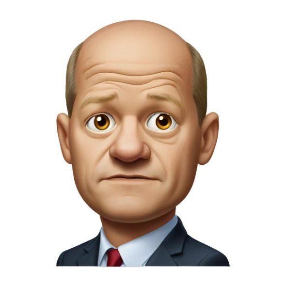 photorealistic Olaf Scholz shrugs sticker