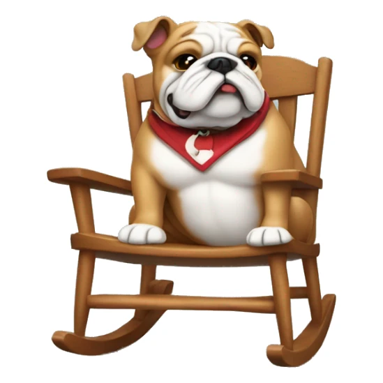 Bulldog sitting in rocking chair  sticker