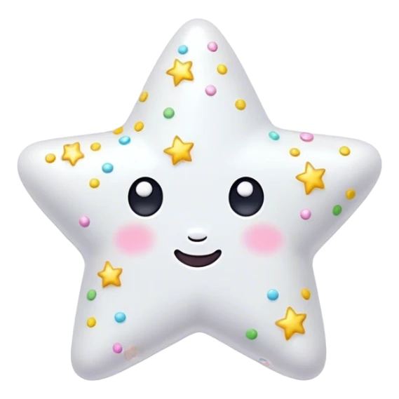 little pure white and cute star with shining sprinkles sticker