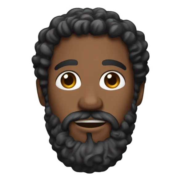 6’5” tall brown skin man with curly hair and black beard sticker