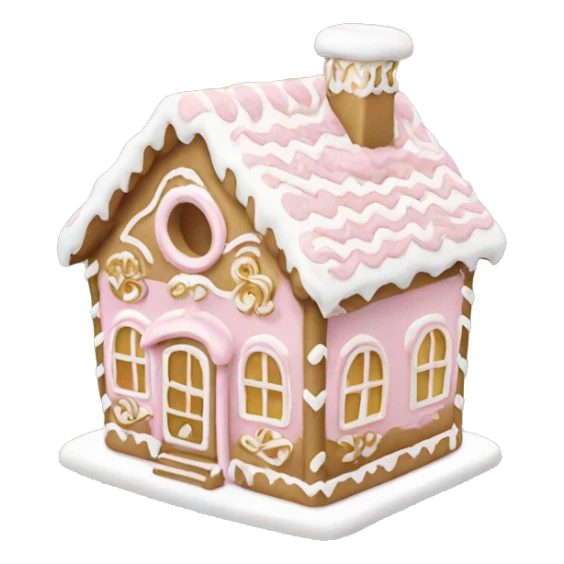 light pink and gold and white gingerbread house sticker