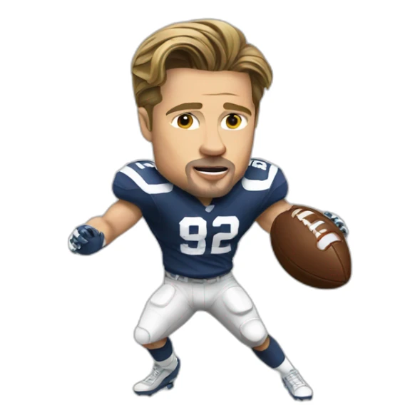 Brad Pitt playing football sticker