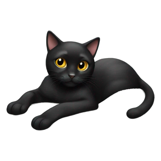 Cute black cat with big lashes laying on a white blanket sticker