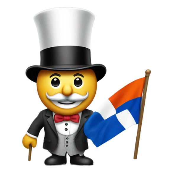 Mr Monopoly with Armenian flag in hand sticker