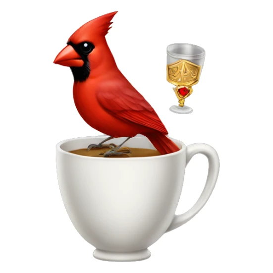 Cardinal with double cup and jewelry  sticker