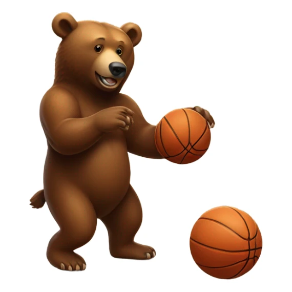 Brown Bear spinning basketball on his finger  sticker