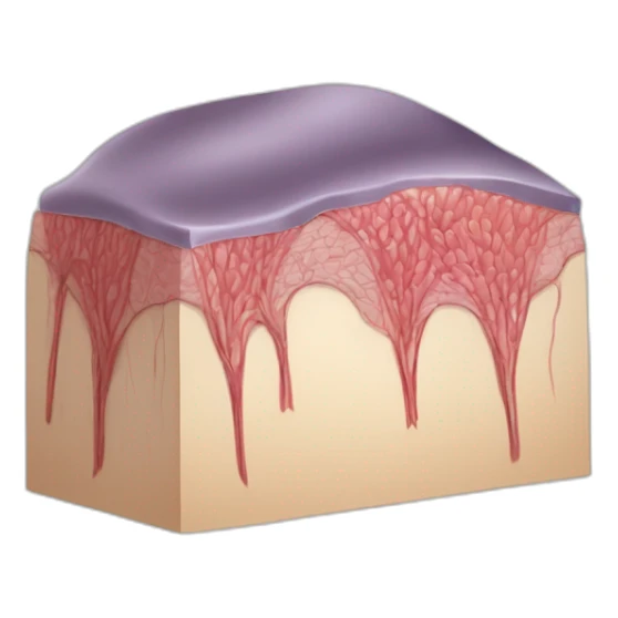 single hair follicle, anatomic illustration, histological cut sticker