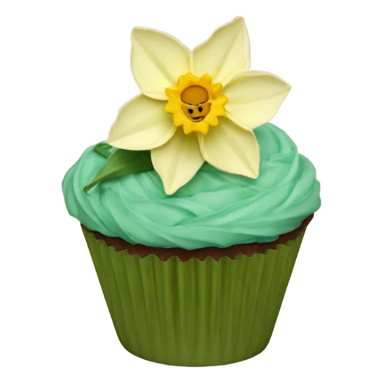 beautifully decorated daffodil cupcake sticker