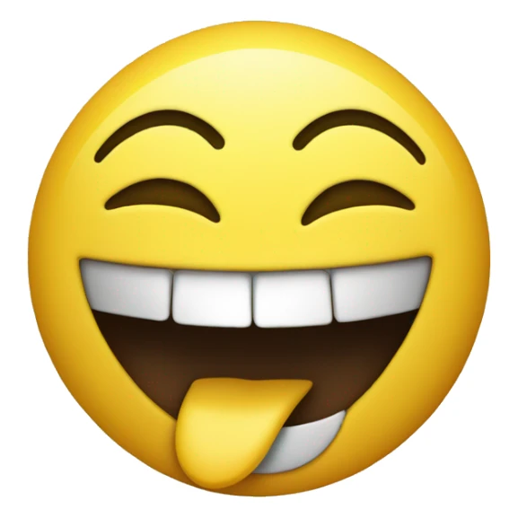 A Yellow emoji with Joyious laughter and drawling mouth sticker
