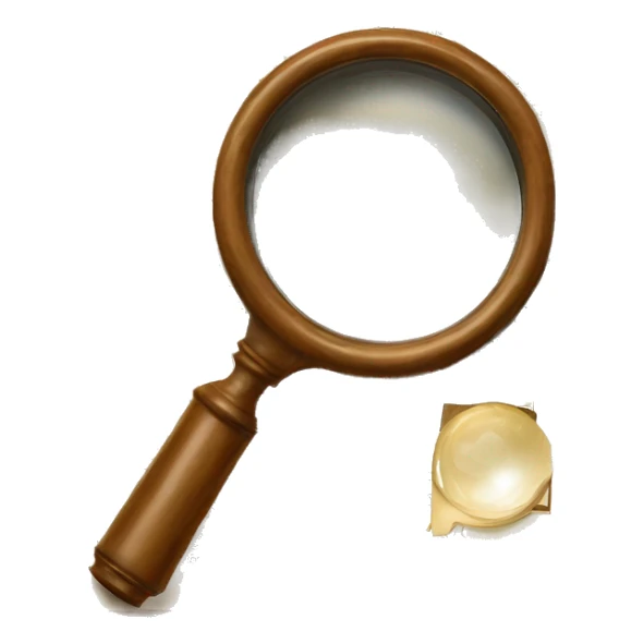 vintage book with magnifying glass sticker