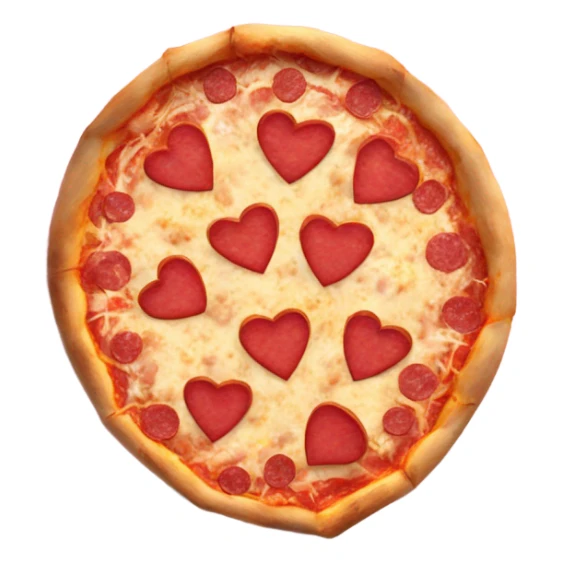 Realistic heart shaped pizza sitting flat in a open pink pizza box. sticker