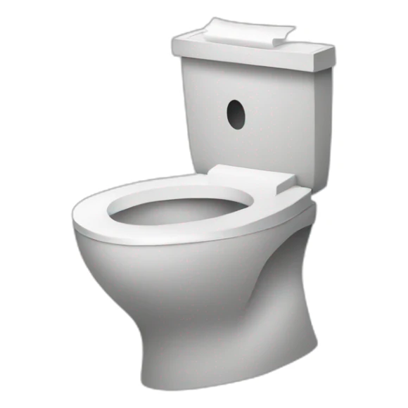 Paper toilet with pop sticker