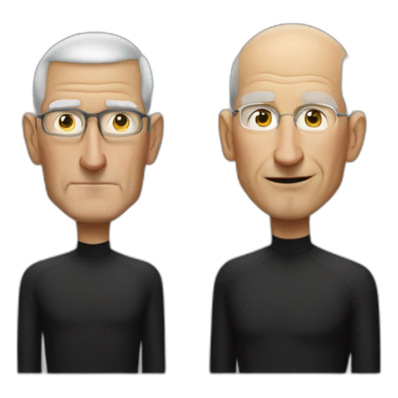 Tim Cook salute Steve Jobs no hair  sticker