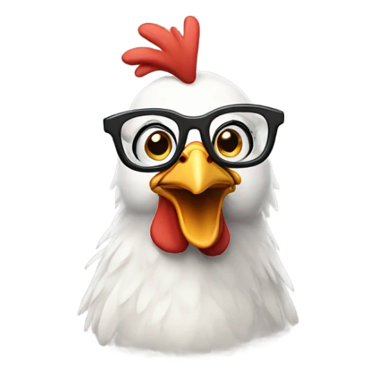 Pixar nerdy chicken wearing eyeglasses sticker