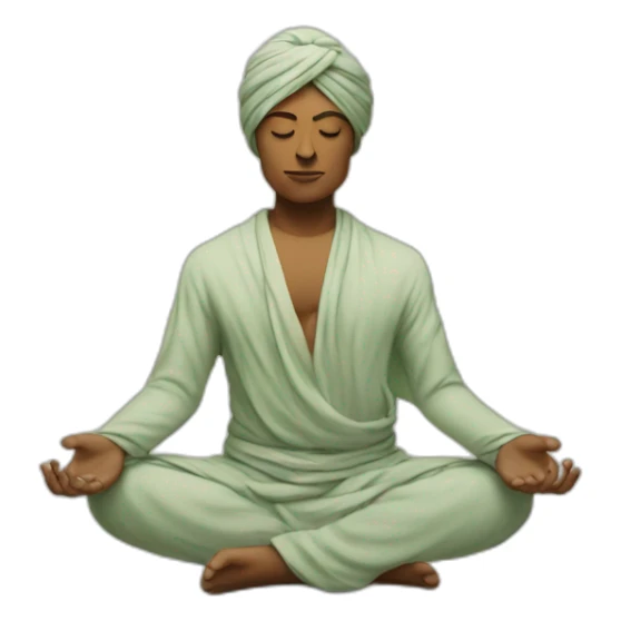 Sage is meditating with turban on the head sticker