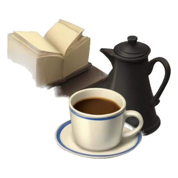 vintage tray with books and coffee  sticker