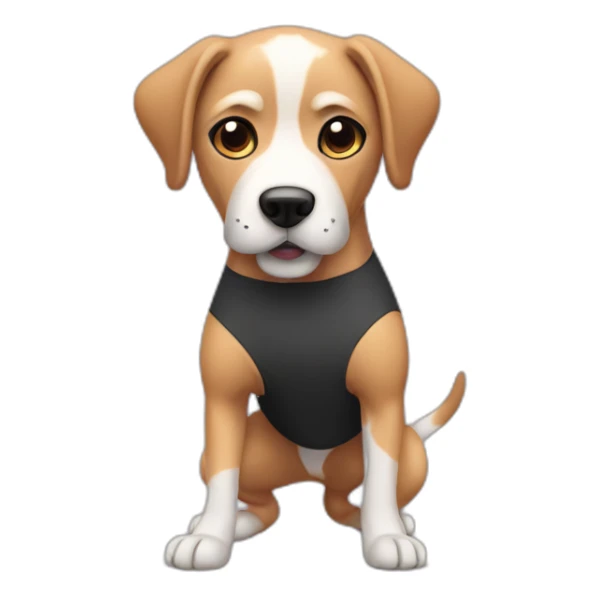 Dog wearing a unitard doings aerobics  sticker