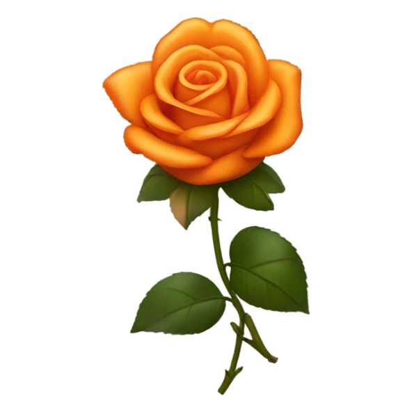 rose with orange petals and dark orange bow sticker