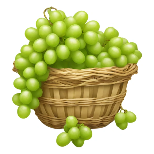 Basket of green grapes sticker