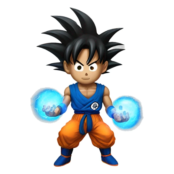 goku with a spirit bomb above him sticker