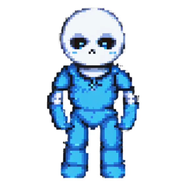Sans in the style of pixel art sticker