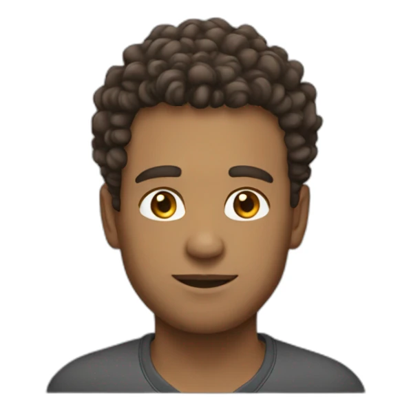 Man with brown curly hair fade haircut sticker