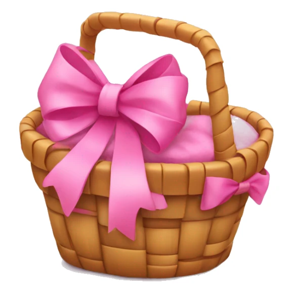 Basket with pink bow on top  sticker