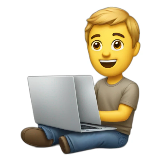 A man see a laptop and get excited sticker