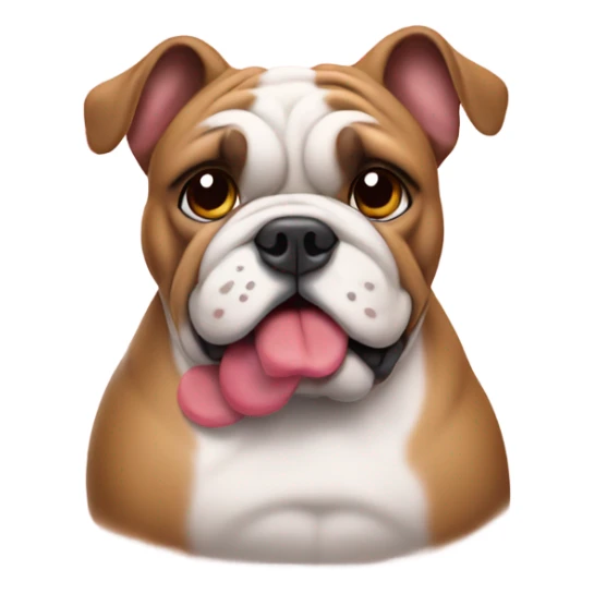 Bulldog with hearts around him falling in love sticker