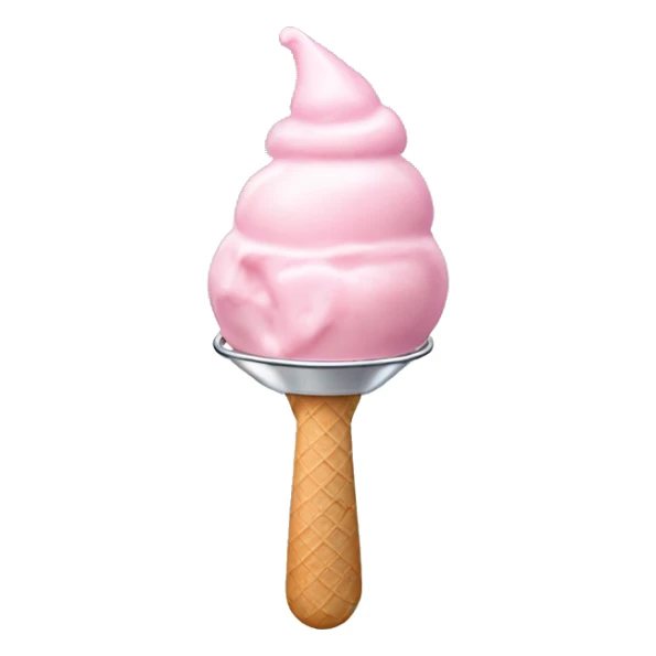 Light pink ice cream scoop in glass dish  sticker